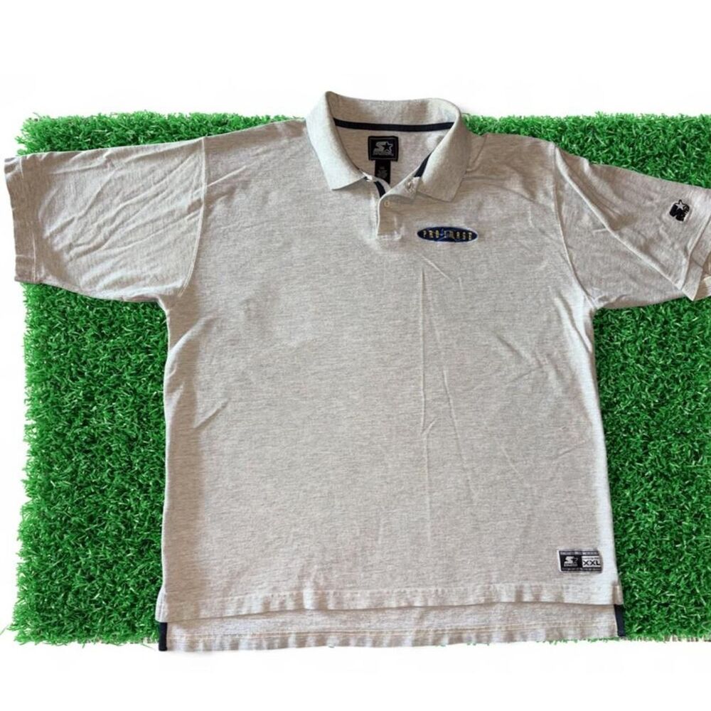 Starter Men's Grey and White Polo-shirts